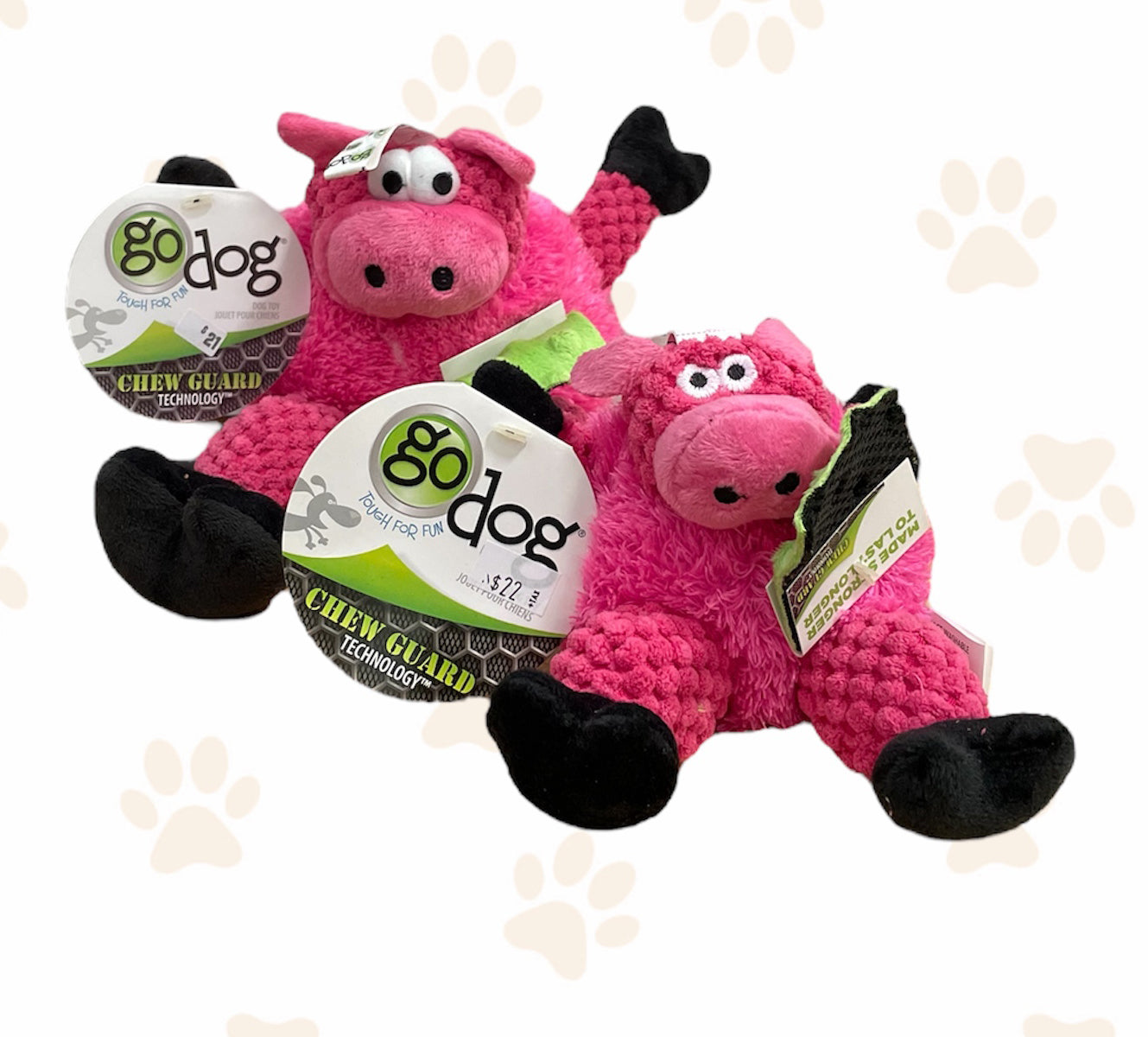 goDog Checkers Sitting Pig Dog Toy