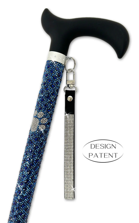 JK Diamonds - Blue & Silver Crystal Sugar Cane