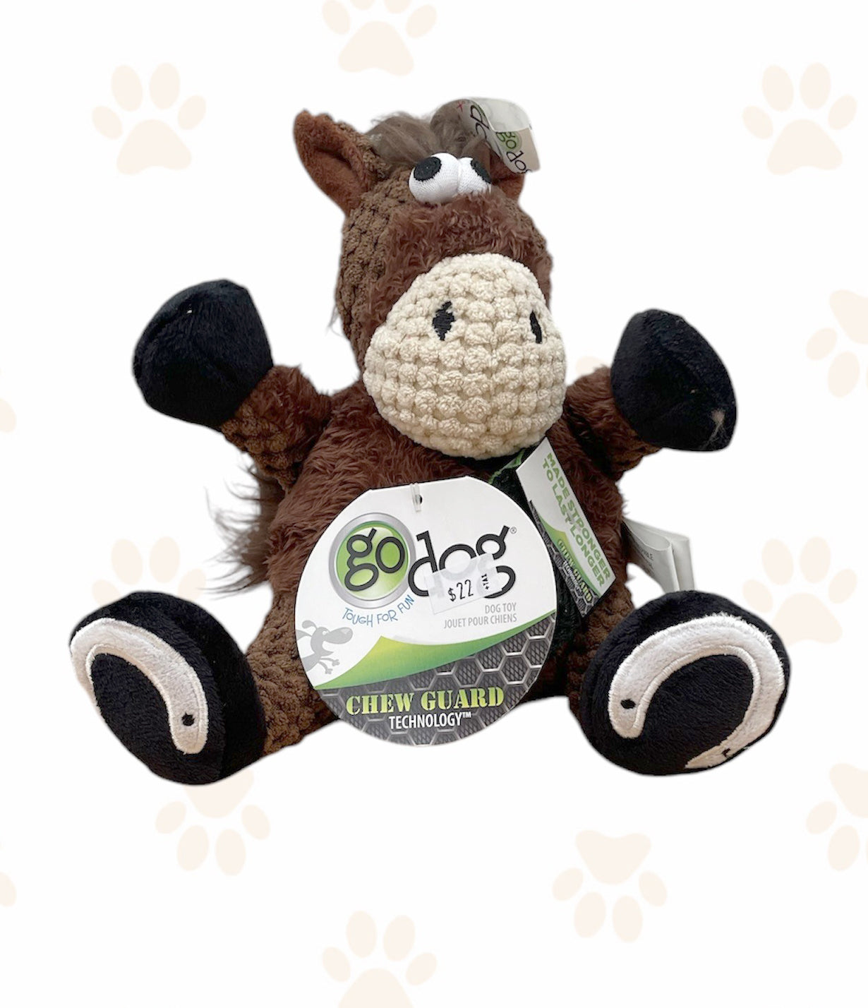 goDog Checkers Sitting Horse Dog Toy