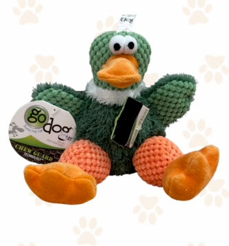 goDog Checkers Sitting Duck Dog Toy