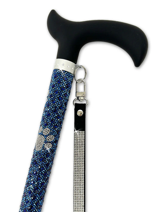 JK Diamonds - Blue & Silver Crystal Sugar Cane