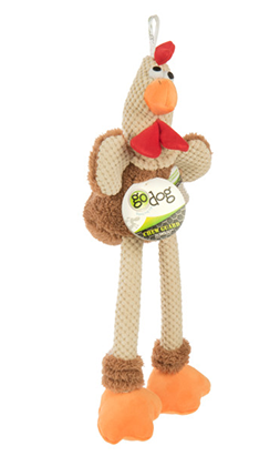 goDog™ Checkers™ Skinny Checkers Rooster Brown Dog Toy