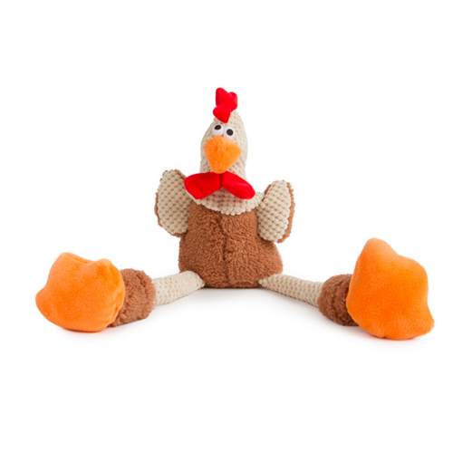 goDog™ Checkers™ Skinny Checkers Rooster Brown Dog Toy