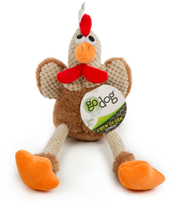 goDog™ Checkers™ Skinny Checkers Rooster Brown Dog Toy