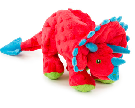 goDog Dinos™ Squeaky Dino Frills Red Large Dog Toy