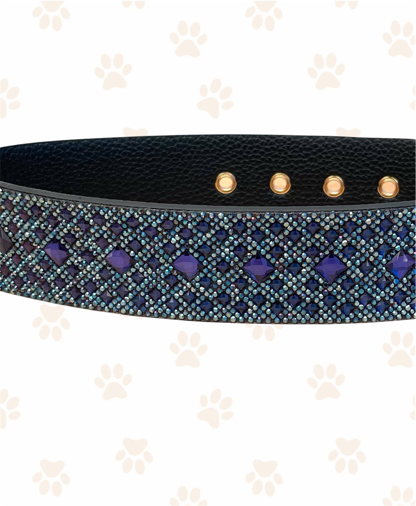 JK Diamonds - Large Dark Blue Crystal Dog Collar