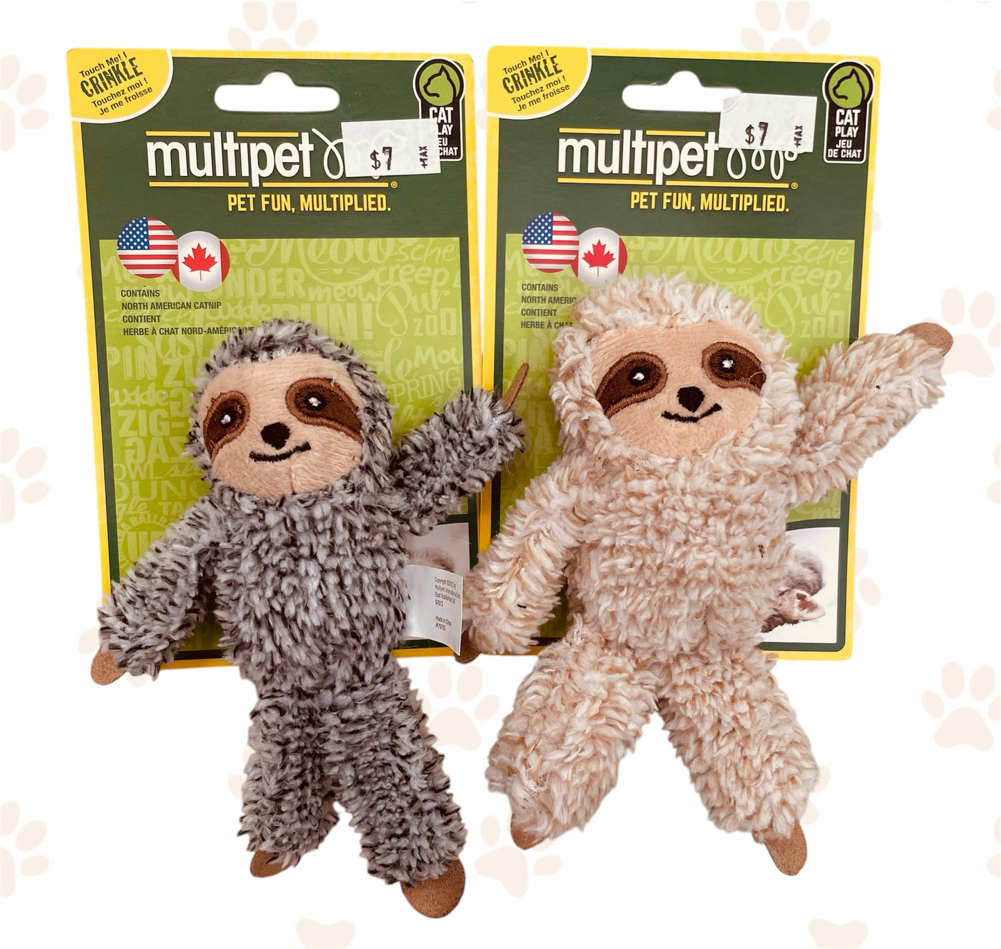 Sloth Assorted Cat Toy