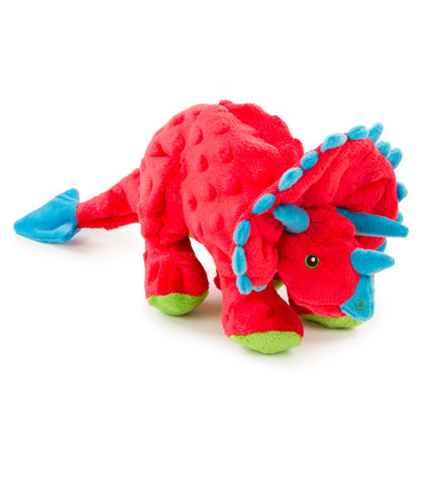 goDog Dinos™ Squeaky Dino Frills Red Large Dog Toy