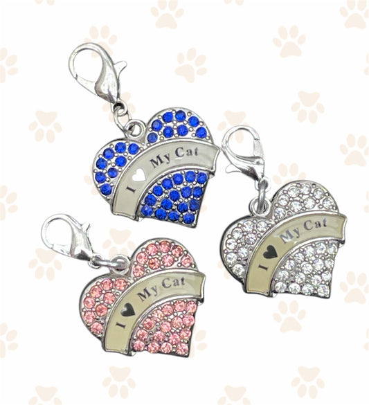 'I 'Heart' My Cat' Heart Zipper Pull/Key Chain Charm