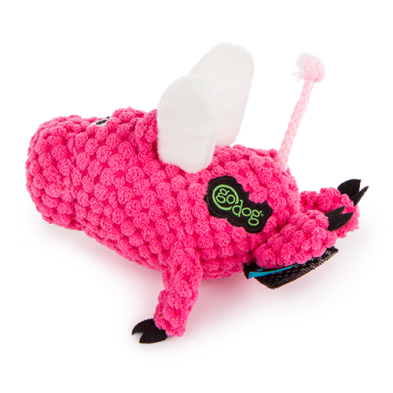 goDog™ Checkers™ Flying Pig Pink Mini Dog Toy