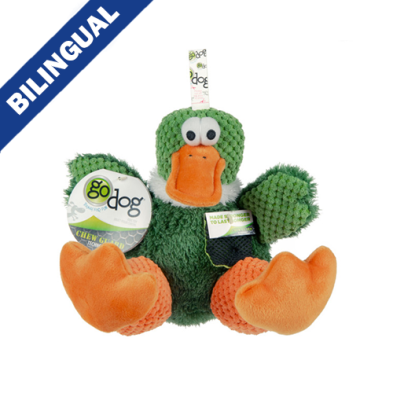 goDog Checkers Sitting Duck Dog Toy