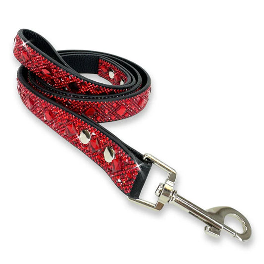 JK Diamonds - Red Crystal Pet Leash