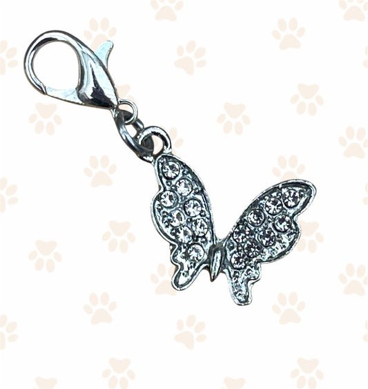 Silver and Crystal Butterfly Zipper Pull/Charm