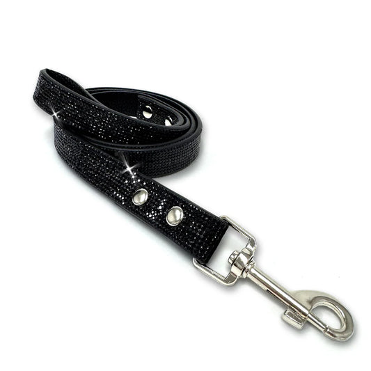 JK Diamonds - Hematite & Silver Flower Power Crystal Pet Leash