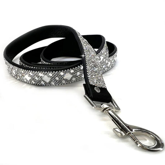 JK Diamonds - Silver Crystal Pet Leash