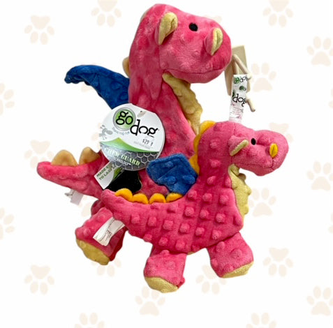 goDog 'Coral' the Pink Dragon Dog Toy