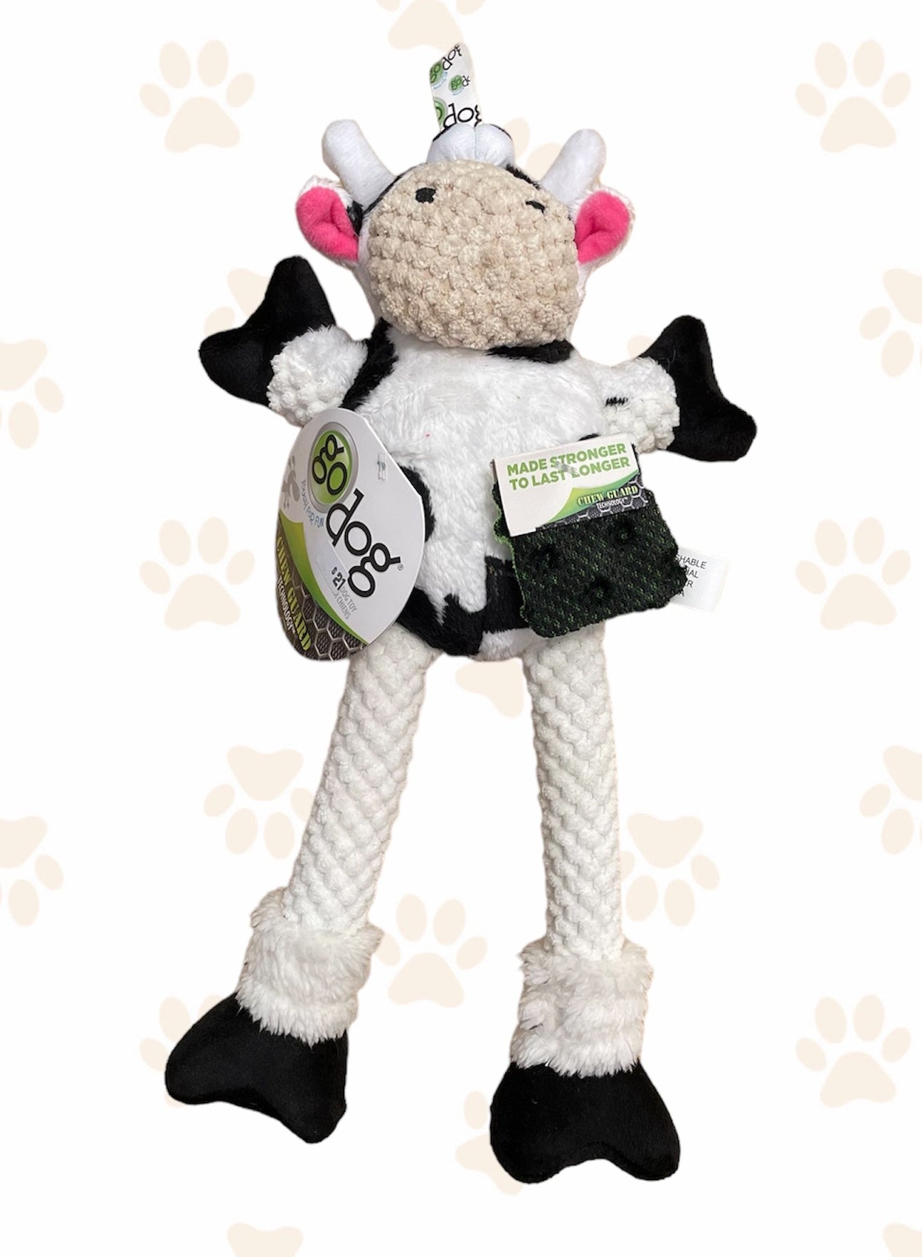 goDog Just For Me Skinny Cow Dog Toy