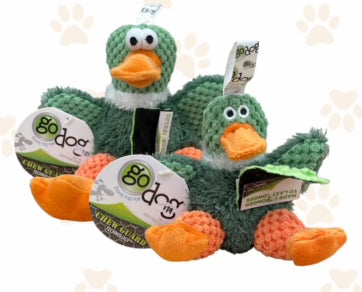 goDog Checkers Sitting Duck Dog Toy