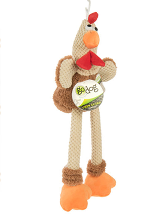 goDog™ Checkers™ Skinny Checkers Rooster Brown Dog Toy