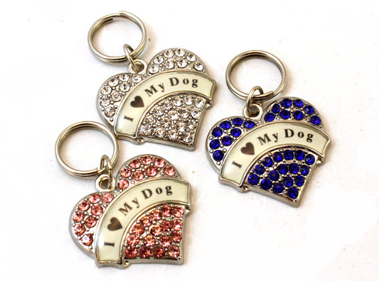 I 'Heart' My Dog' Heart Collar Tag/Keychain